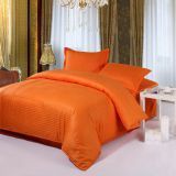 涵语家纺床上用品全棉缎条四件套宾馆用品套件 橘黄 1.5米-1.8米通用:“不掉色,不起球,非常满意 ” - 京东